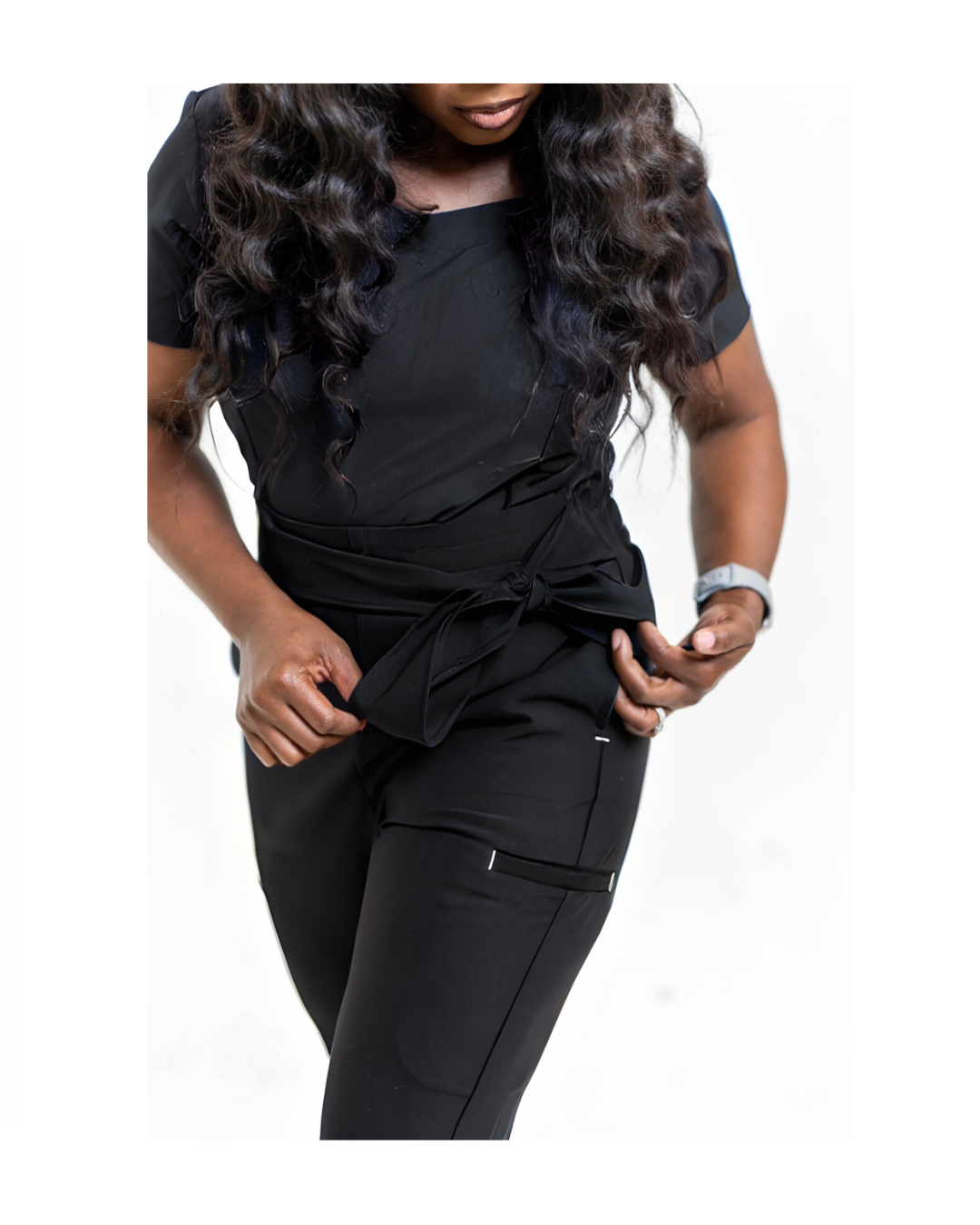 Queen Anne Scrub Top - Black | Ardor Scrubs