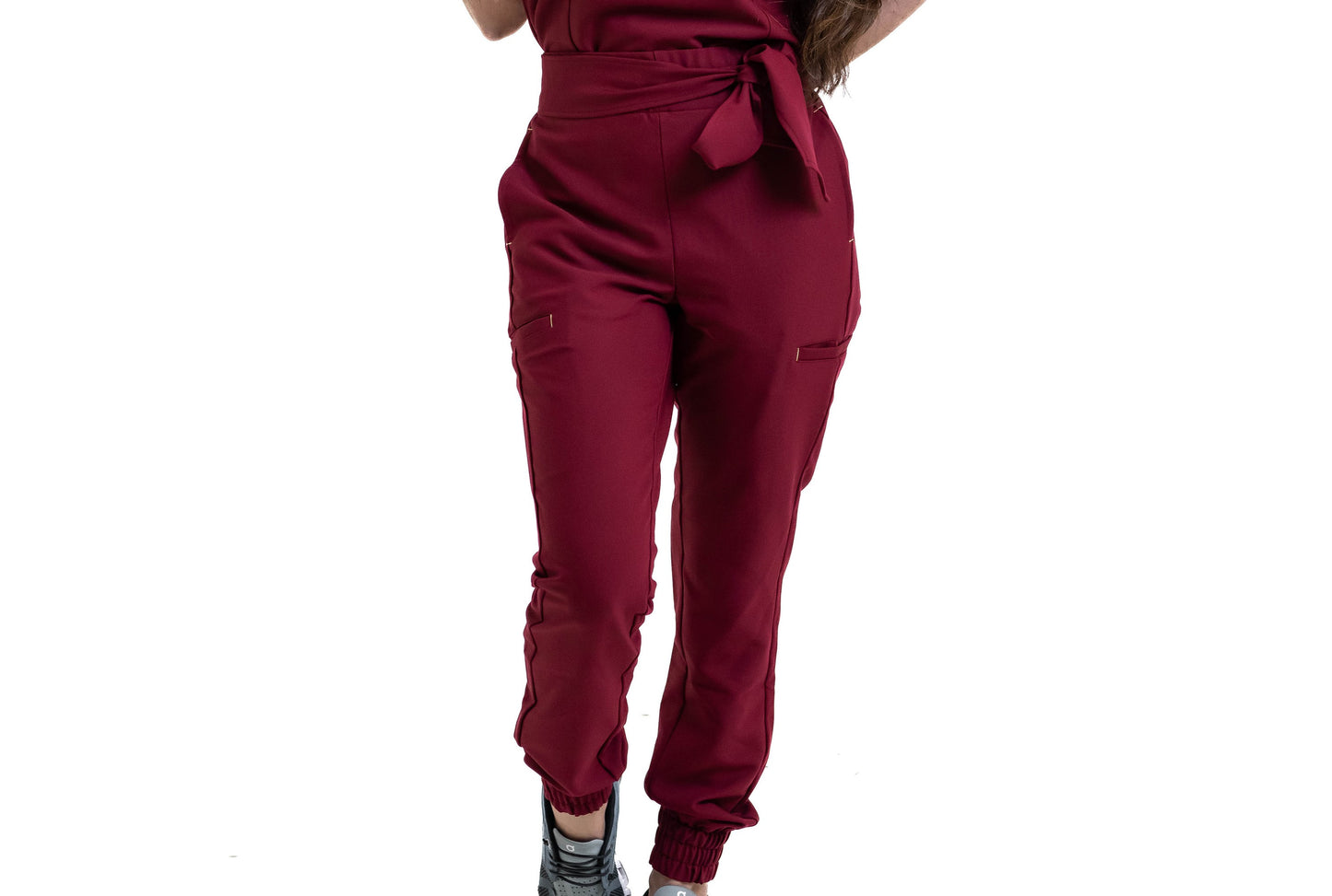 Women's burgundy scrub bottoms